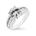 Sterling Silver Large CZ Engagement Style Ring
