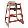 Mahogany Finish Wooden High Chair with Safety Belt