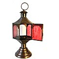 Pedestal Lantern with Etched Glass (Set of 4)