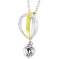 Silvertone Exclamation Point CZ Necklace
