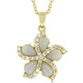 Goldtone CZ and Grey Cat Eye Starfish Necklace