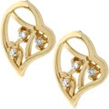 Goldtone Cubic Zirconia Heart Earrings