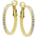 Goldtone Cubic Zirconia Hoop Earrings