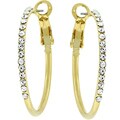 Goldtone Cubic Zirconia Hoop Earrings