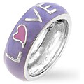 Silvertone 'LOVE' Enamel Ring