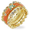 Goldtone Stackable CZ Peach Ring