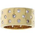 Goldtone Embedded Cubic Zirconia Eternity Ring