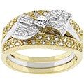 Two-tone Bowtie Cubic Zirconia Bridal-inspired Ring