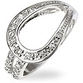 Sterling Silver Loop Design Cubic Zirconia Ring