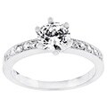 Silvertone Promise Clear Cubic Zirconia Ring