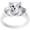 Silvertone Trinity Bridal-inspired CZ Ring