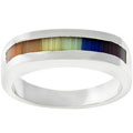 Silvertone Rainbow Cubic Zirconia Ring