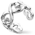 Sterling Silver Interlocking Heart Cuff Ring