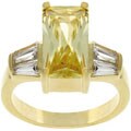 Goldtone Baguette Cubic Zirconia Fashion Ring