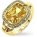 Goldtone Movable Cradle Yellow Cubic Zirconia Ring