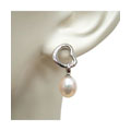 Heart Shape Drop Pearl Earrings