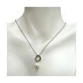 Silver Heart Shape Freshwater Pearl Necklace