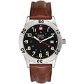 Wenger Men's Grenadier Brown Leather Strap Watch