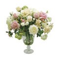 Faux Garden Flowers In Flared Vase