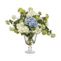 Faux Hydrangeas and Viburnum In Vase
