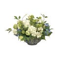 Blue and White Faux Hydrangea Mix Bowl