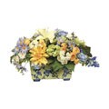 Blue/ Yellow Provincial Spring Faux Floral Planter