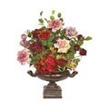 Romantic Garden Urn and Faux Floral Arrangement