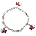 Silvertone Fishes Charm Bracelet
