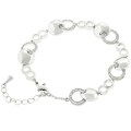 Silvertone Contemporary Circle CZ Bracelet