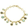 Goldtone Bezeled Multicolored CZ Bracelet