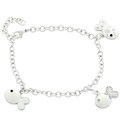 Silvertone Fish Charm Bracelet