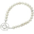 Silvertone Designer-inspired Pearl Bracelet