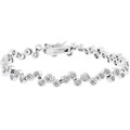 Silvertone Cubic Zirconia Bubbled Bracelet