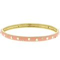 Goldtone Pink and White Enamel Hearts Bracelet