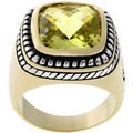 Two-tone Designer-inspired Cushion-cut CZ Ring