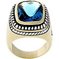 Two-tone Blue CZ Designer-inspired Ring