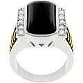 Two-tone Black Crystal Cubic Zirconia Men's Ring