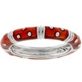 Silvertone Red Enamel Tribal Design Ring