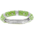 Silvertone Light Green Enamel Tribal Design Ring