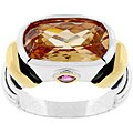 Two-tone Champagne CZ Designer-inspired Ring