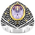 Two-tone Antique-inspired Cubic Zirconia Ring
