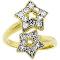 Goldtone Pave Cubic Zirconia Star Fashion Ring