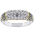 Two-tone Antique-inspired Pave Cubic Zirconia Ring