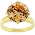Goldtone Champagne Cubic Zirconia Solitaire Ring