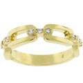 Goldtone Oval Link Cubic Zirconia Fashion Ring