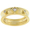 Goldtone Matted Clear Cubic Zirconia Ring