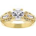 Goldtone Bridal Inspired Round-cut CZ Ring