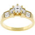 Goldtone Cubic Zirconia Bridal-inspired Ring