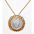 Barber Quarter Necklace with Crystal Accents