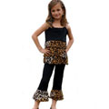 AnnLoren 2-piece Girl's Leopard Rumba Capri Outfit